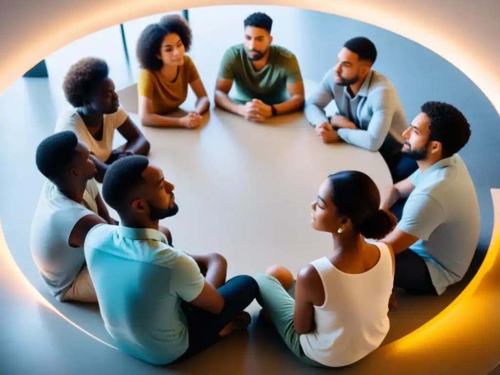 Diálogo pacífico y diverso: estrategias de prevención y ayuda Un cálido encuentro de individuos en una pacífica discusión