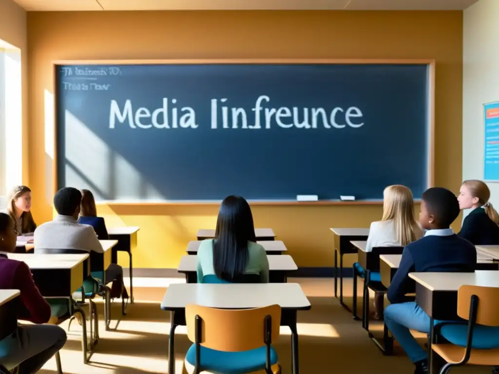 Clase reflexiva: influencia de los medios en la juventud Clase tranquila con luz solar, reflexión sobre influencia de los medios en sectas