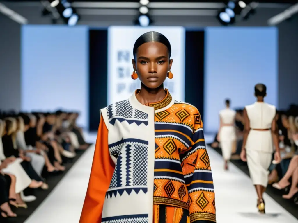 Desfile de moda: Fusión cultural y contemporánea Un desfile de moda con influencia de culturas