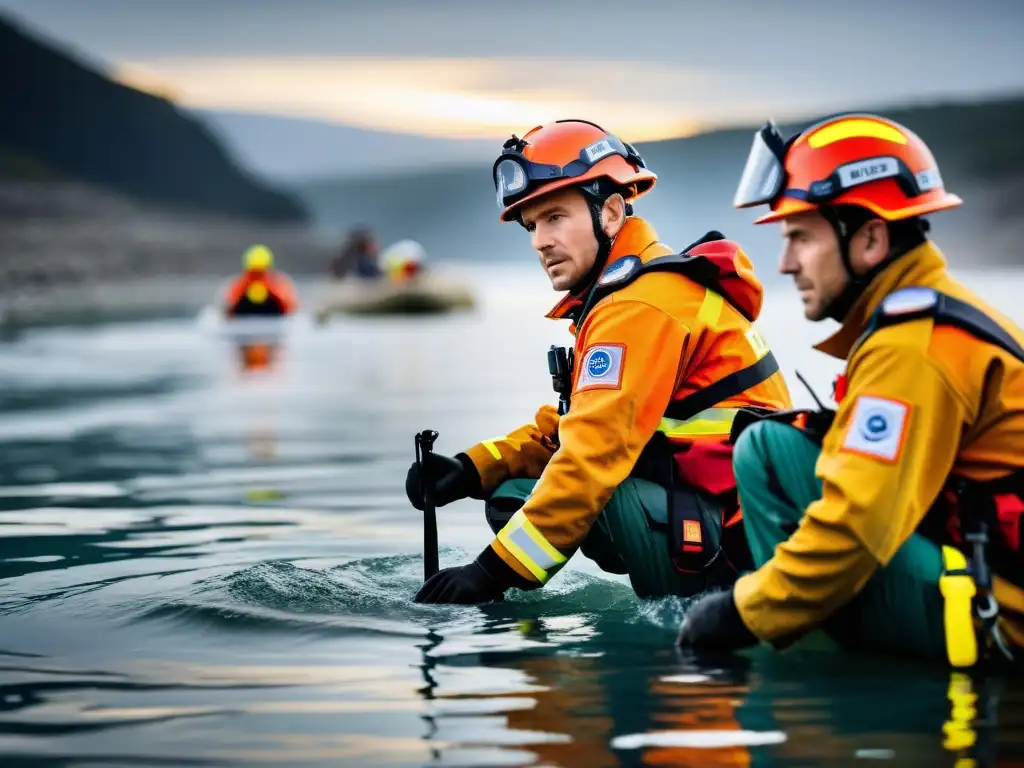 Un equipo de rescate en acción, coordinando estrategias de rescate de miembros activos con precisión y determinación