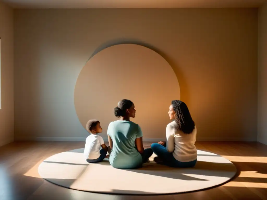 Terapia familiar: sanación y unidad tras la secta Una familia se une en terapia, compartiendo apoyo y conexión