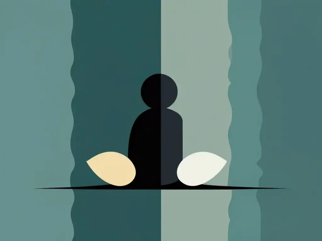 Una ilustración abstracta y minimalista de una línea borrosa entre religión establecida y secta, desafiando la percepción y la ambigüedad del tema
