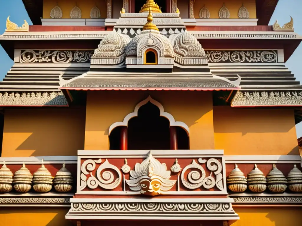 Templo Jagannath: Esplendor moderno en Odisha, India La imagen muestra la influencia del culto Jagannath en Odisha con la moderna arquitectura del templo bañada en cálida luz solar