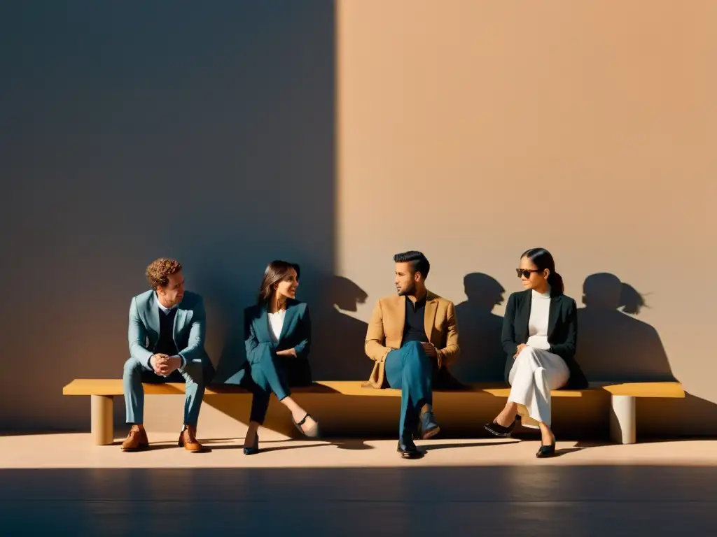 Imagen serena de personas conversando con calidez y profundidad, reflejando contemplación e introspección