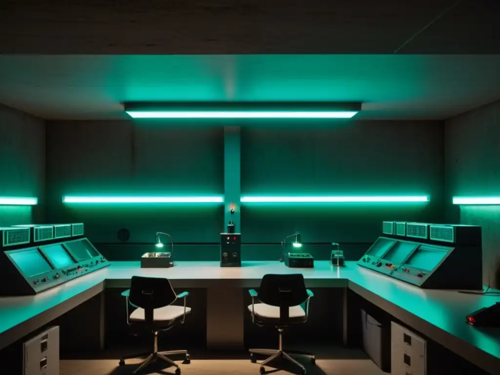 Un laboratorio subterráneo con experimentos gubernamentales y cultos secretos, donde la intriga y el misterio se entrelazan en la penumbra