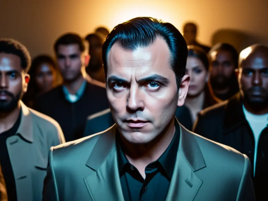 Un líder carismático hipnotiza a sus seguidores con intensa mirada