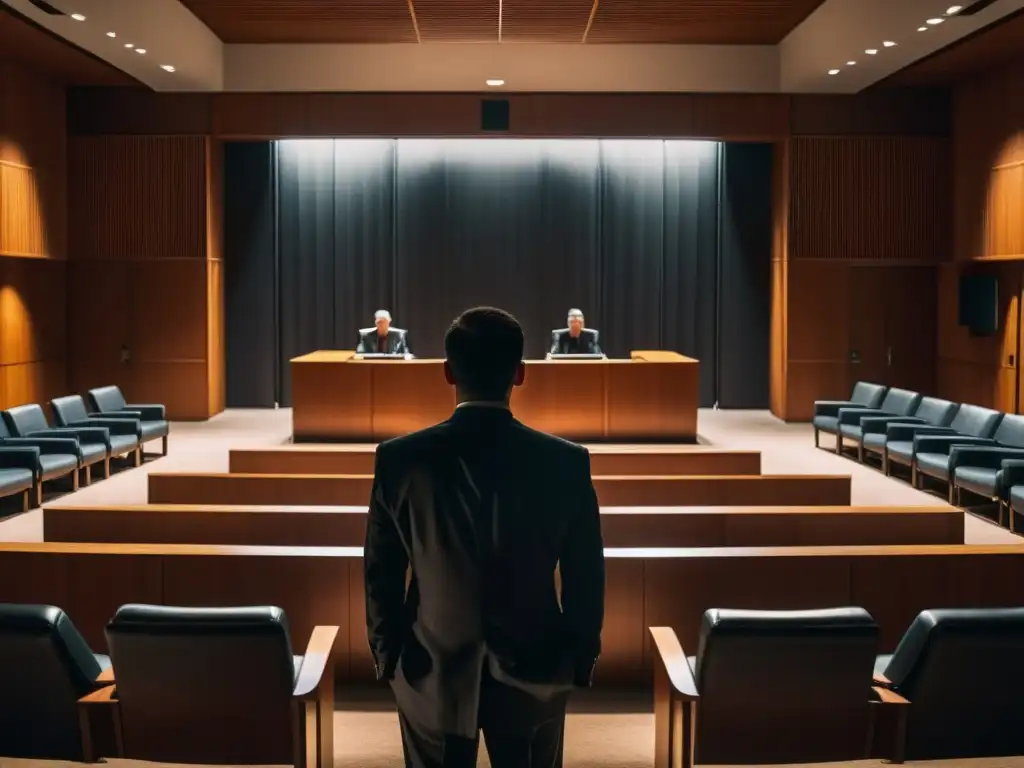 Testificar contra líderes de culto: determinación y miedo en la oscuridad Preparación para testificar contra líderes de sectas en juicio, enfrentando la oscuridad con determinación y miedo en un tribunal