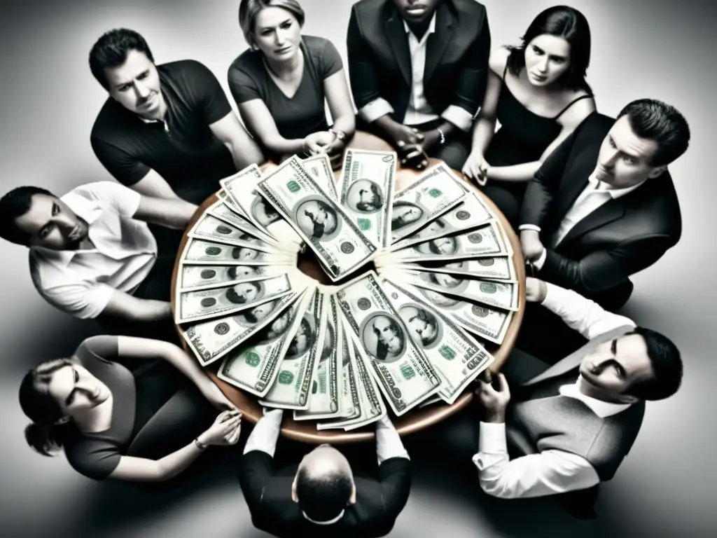 Miembros arruinados por sectas: Expresión de manipulación y desesperanza en círculo con dinero