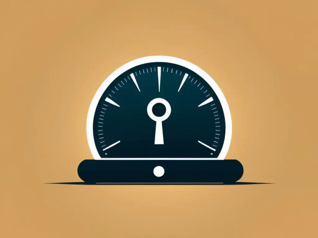 Ilustración minimalista de una balanza con un candado y un icono de privacidad, simbolizando el equilibrio entre seguridad y privacidad en monitoreo de cultos y privacidad