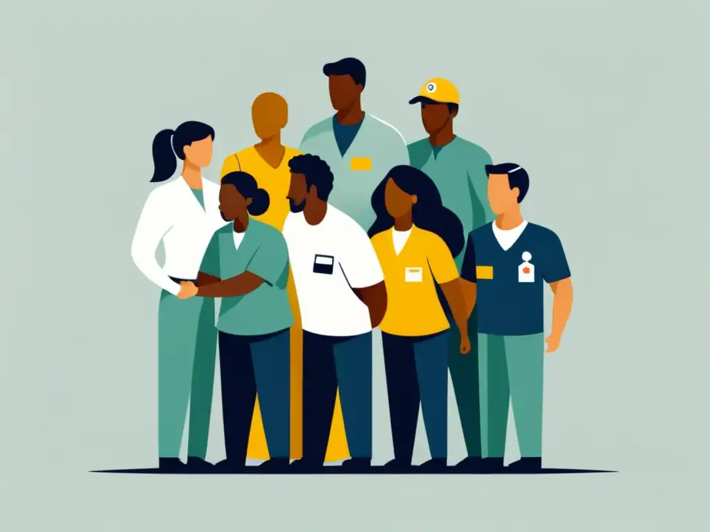 Profesionales unidos en estrategias de rescate de miembros activos, mostrando solidaridad y trabajo en equipo