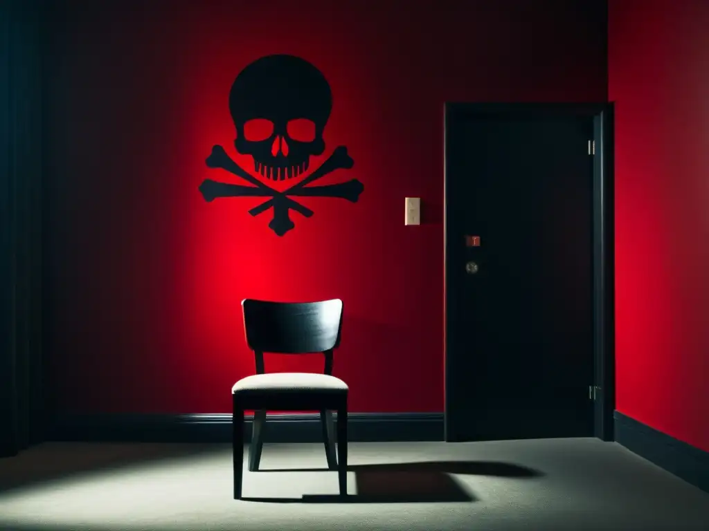 Entrevista intensa: relato emocional de culto oscuro Testimonios de víctimas de rituales oscuros: Persona sombría relata experiencia en habitación lúgubre con símbolos siniestros