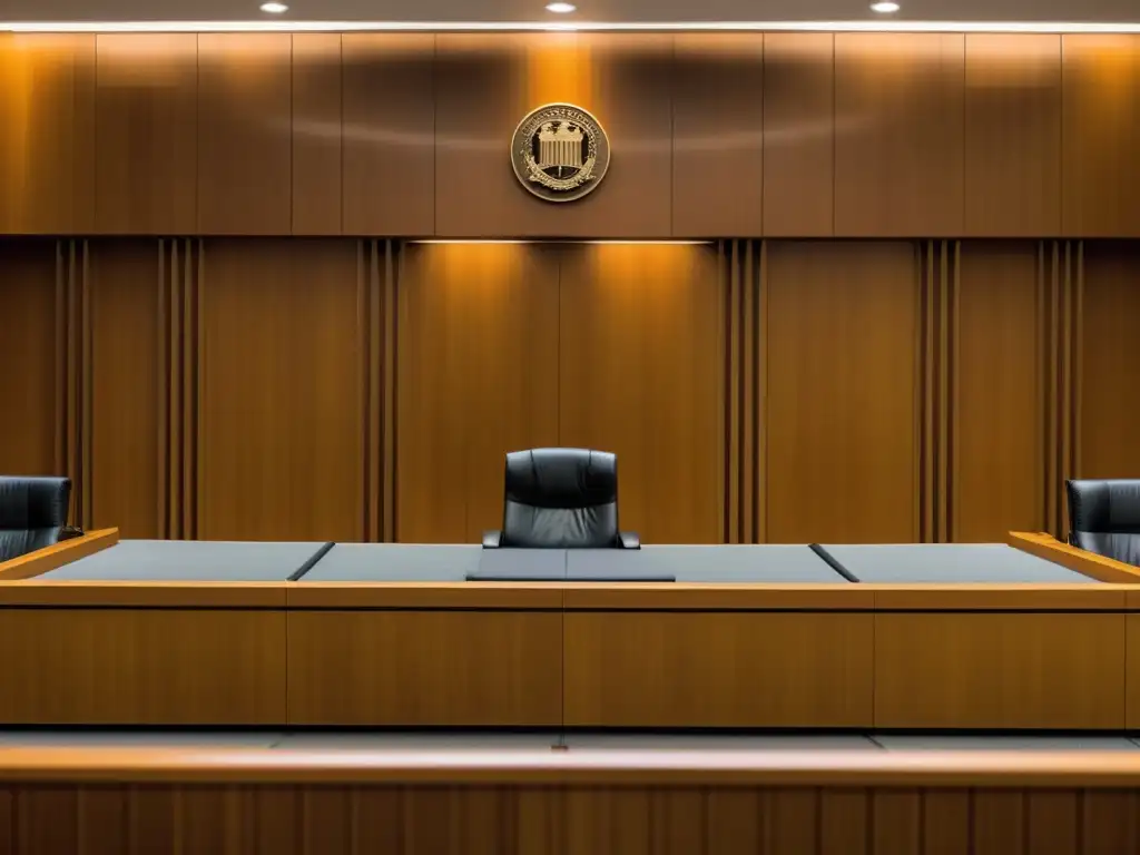 Sala de tribunal serena con juez imponente Un tribunal sereno con un juez imponente presidiendo